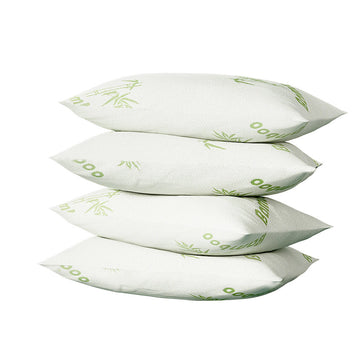Giselle Bedding 4 Pack Bamboo Pillows 2 Firm 2 Medium 73x48cm White