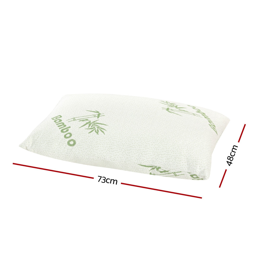 Giselle Bedding 4 Pack Bamboo Pillows 2 Firm 2 Medium 73x48cm White