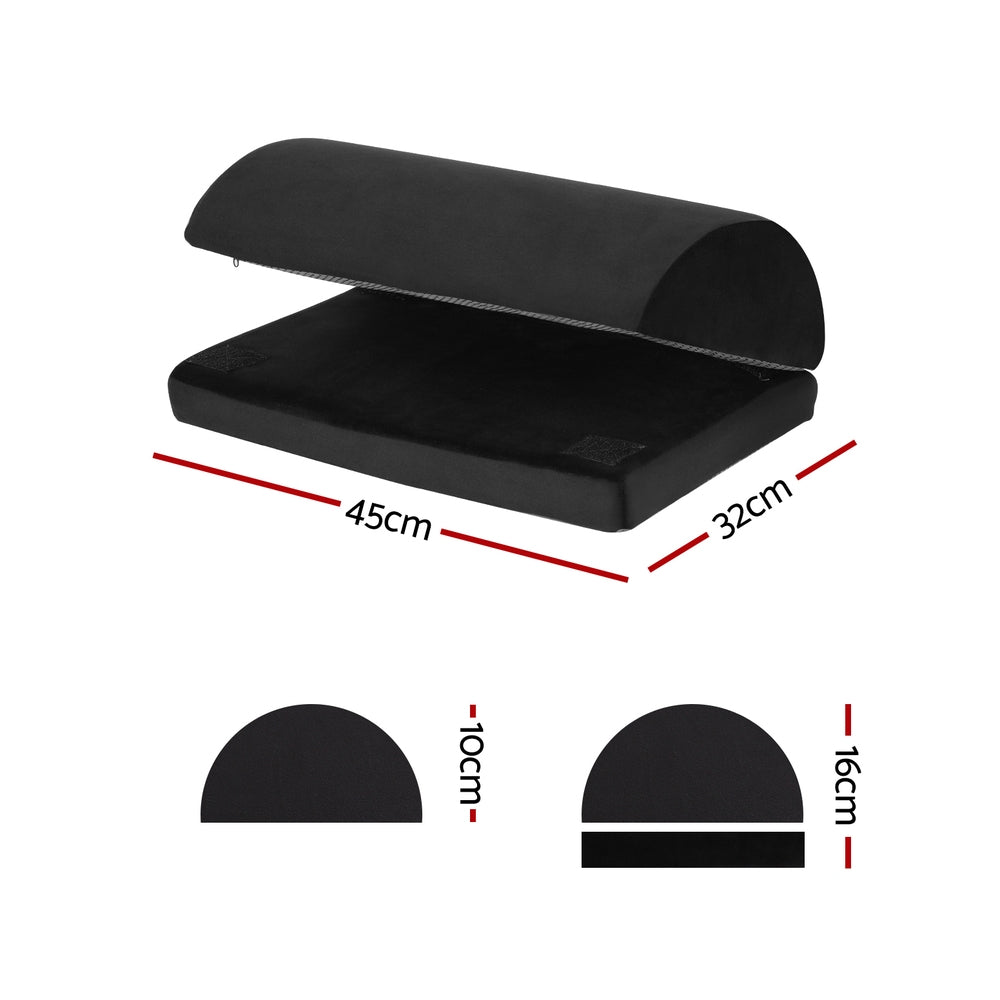Giselle Adjustable Memory Foam Footrest Cushion Black
