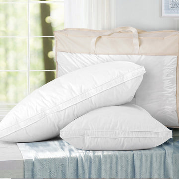 Giselle Bedding Goose Feather Down Pillow Twin Pack Luxury