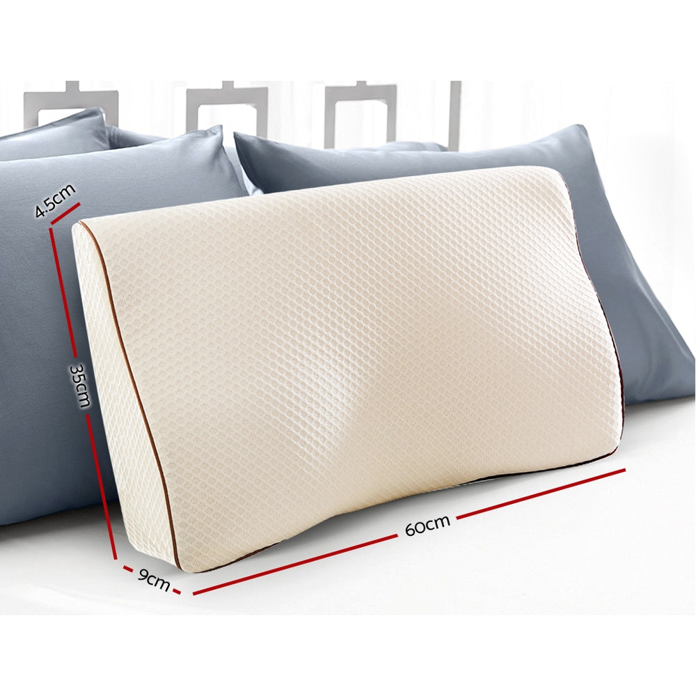 Giselle Bedding Memory Foam Neck Pillow Butterfly Ergonomic White
