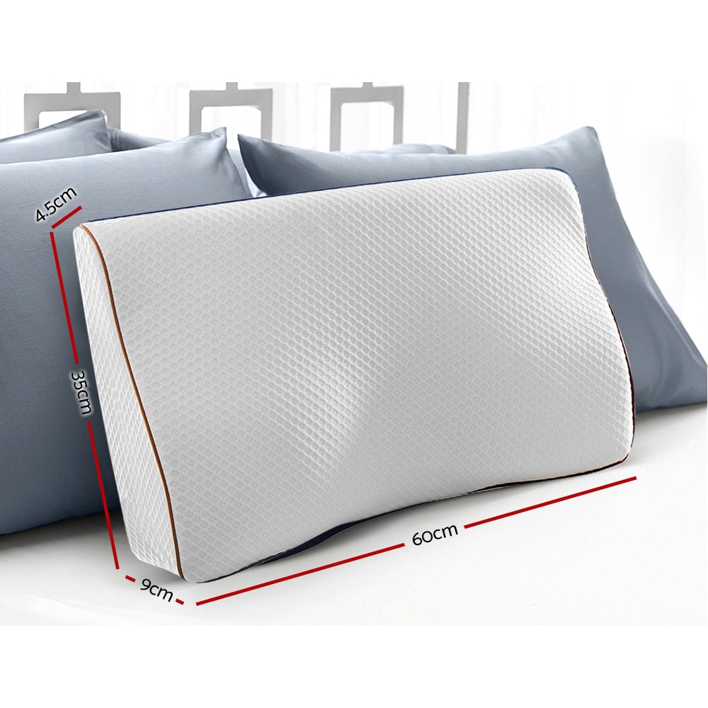 Giselle Bedding Memory Foam Neck Pillow Butterfly Ergonomic Grey