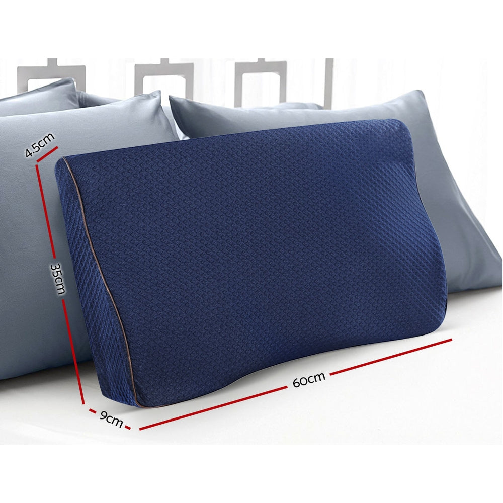 Giselle Bedding Memory Foam Neck Pillow Butterfly Ergonomic Navy