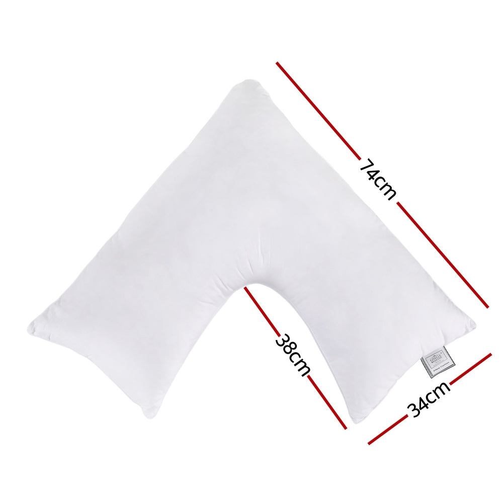 Giselle Bedding V-Shape Pillow White Microfibre