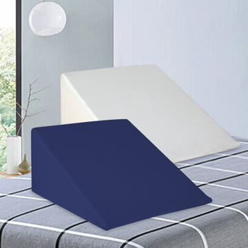 Vortaz Wedge Pillow White and Blue for Elevated Comfort and Support