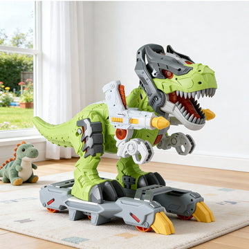 Keezi Dinosaur Ride On Car with Mist Spray Green
