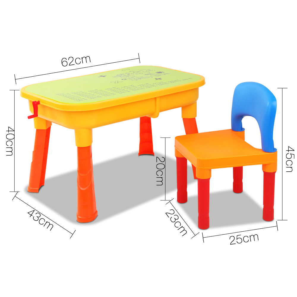 Keezi Sand Water Table 2-in-1 Outdoor Sandpit Play Set with Chair