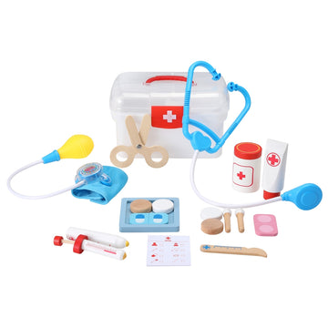 Keezi Doctor Pretend Playset with Stethoscope 16-Piece Multicolor