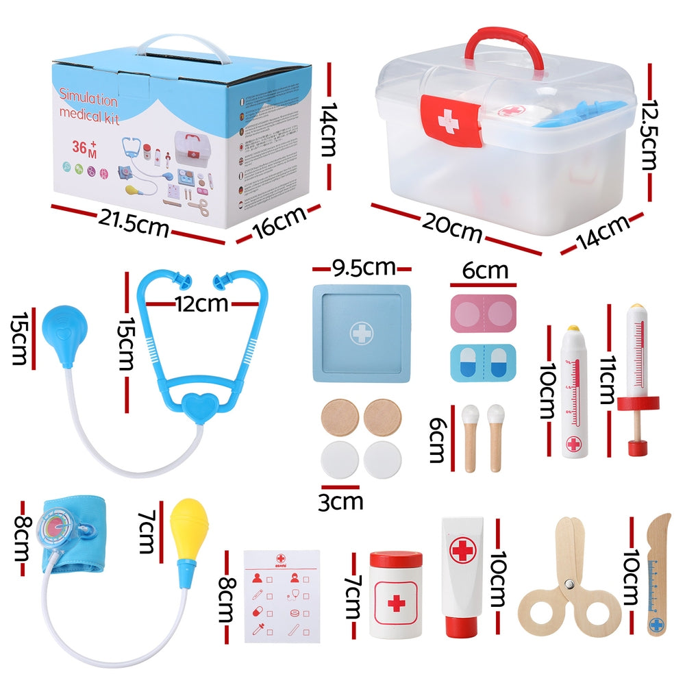Keezi Doctor Pretend Playset with Stethoscope 16-Piece Multicolor