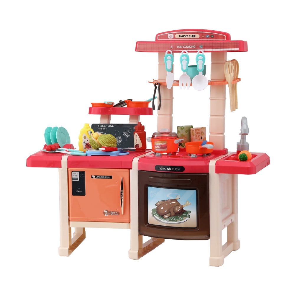Keezi Kids Kitchen Play Set with Lights Sounds and Running Water