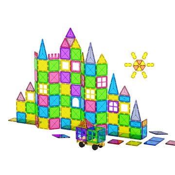 Keezi 120-Piece Magnetic Tiles Building Set STEM Educational Toy