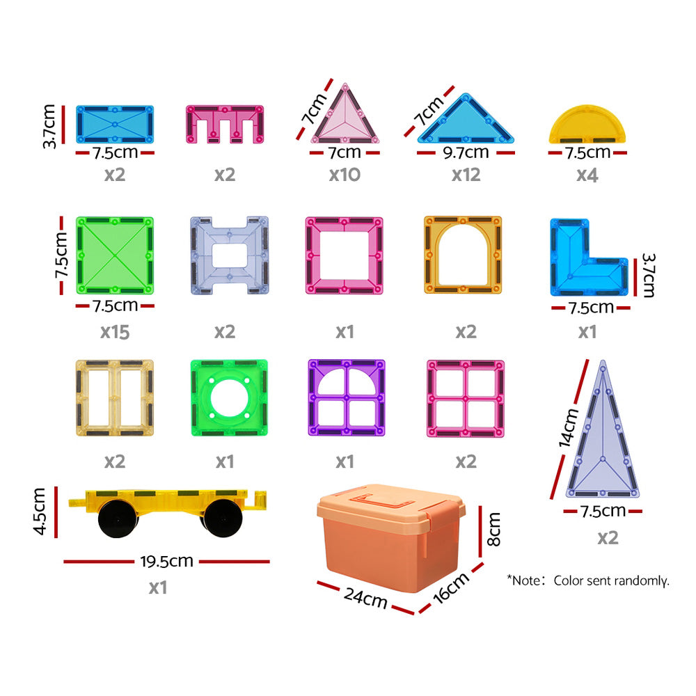 Keezi 60-Piece Magnetic Building Tiles Set STEM Learning Toys 3+ Years