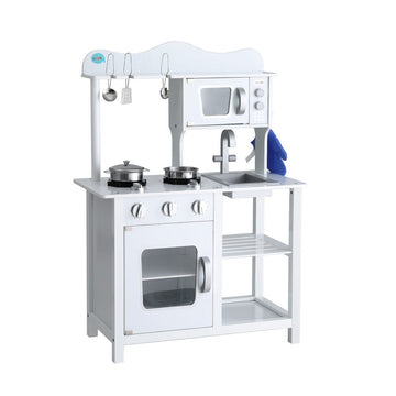 Keezi Kids Kitchen Play Set Modern Design White