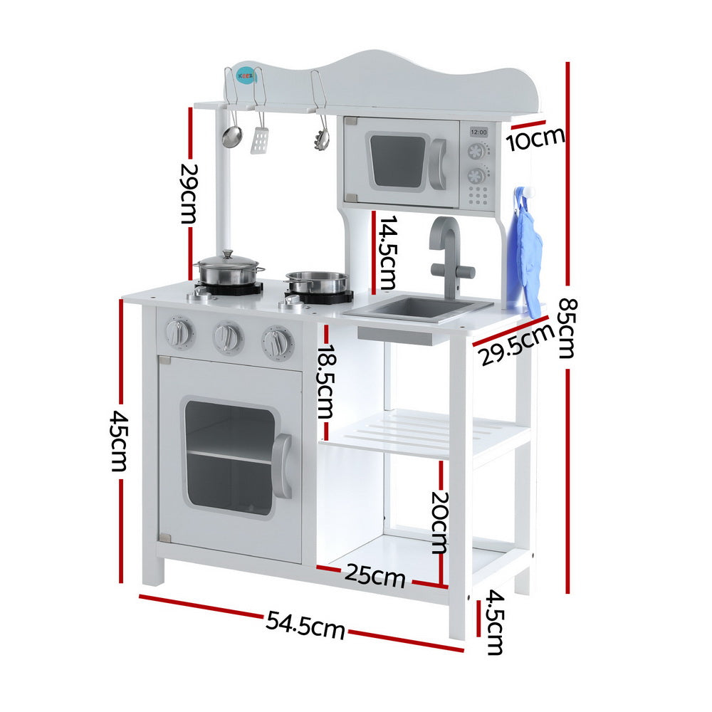 Keezi Kids Kitchen Play Set Modern Design White
