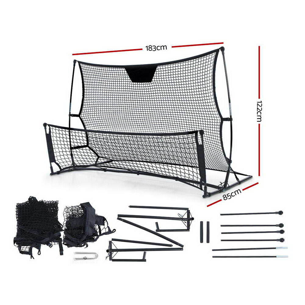 Everfit Portable Soccer Rebounder Net 2-in-1 Training Goal 1.8m Black