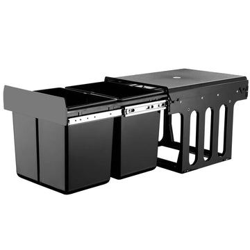 Cefito Pull Out Kitchen Waste Bin 2x15L Black