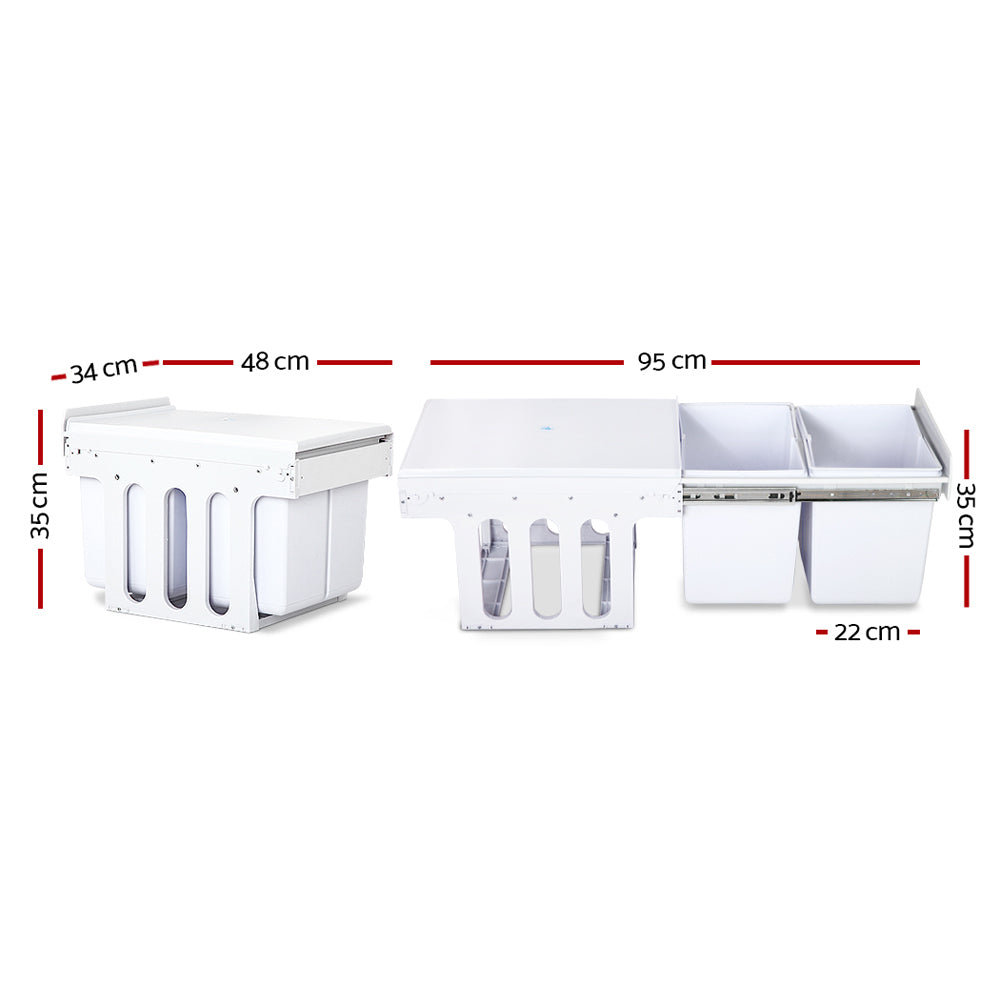 Devanti Pedal Bin 30L Stainless Steel Durable Black