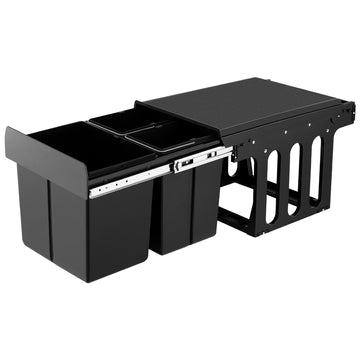 Cefito Pull Out Kitchen Waste Bin Triple Slide 31L Black