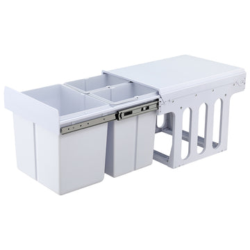 Cefito Pull Out Kitchen Waste Bin Triple Slide 31L White