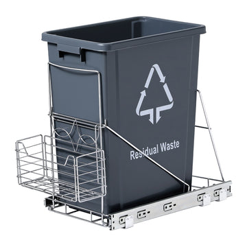 Cefito Pull Out Kitchen Cabinet Bin 40L Slide Out Grey