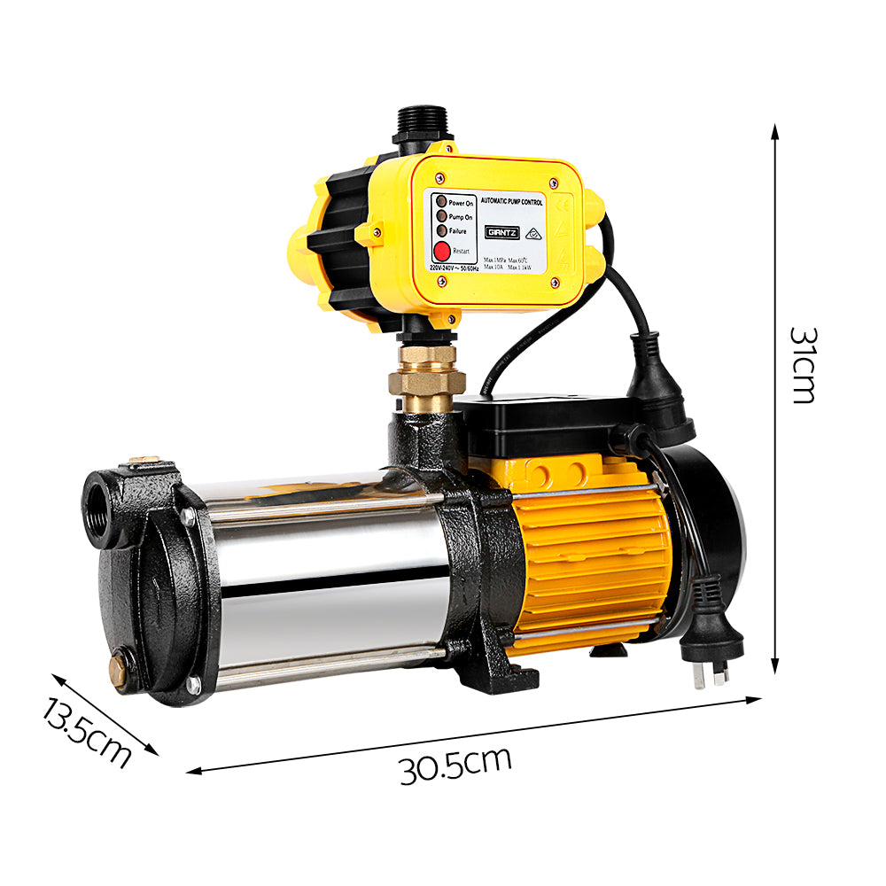 Giantz Garden Water Pump 2000W 4-Stage High Pressure 7200L/hr Yellow