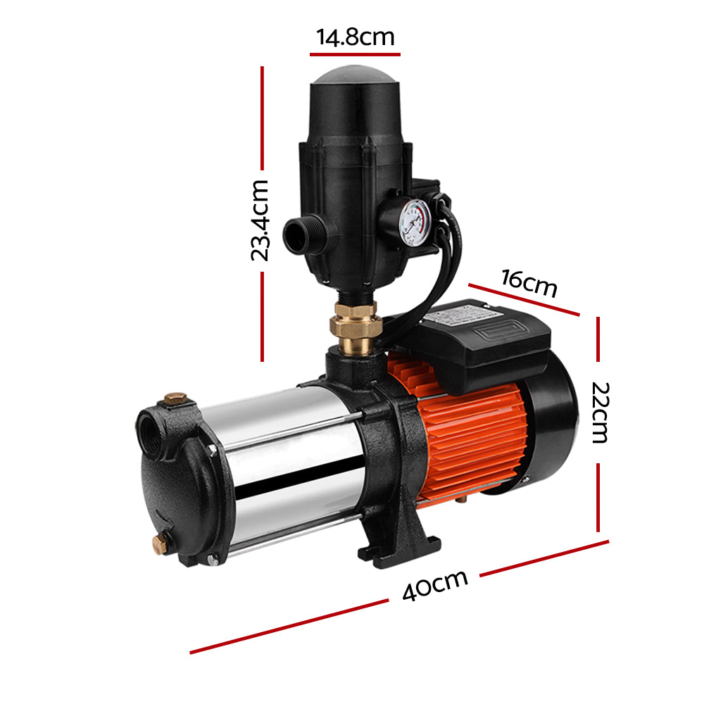 Giantz 1800W 5-Stage Garden Water Pump Irrigation Booster 12600L/H Black