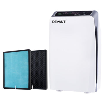 Devanti HEPA Air Purifier for Allergies 30m² White