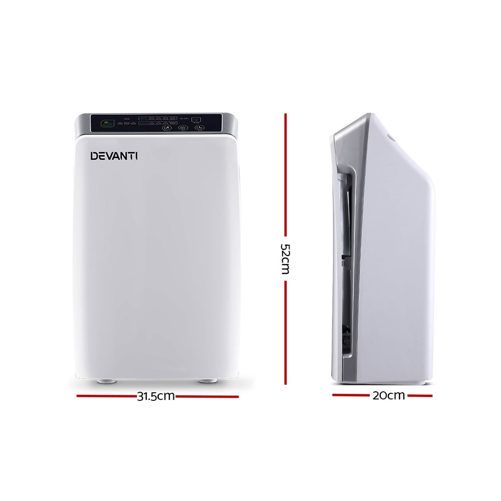 Devanti HEPA Air Purifier with Ioniser 4 Stage Filter White