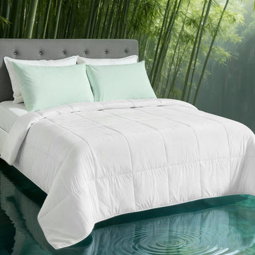 Giselle Bedding Bamboo Quilt 200GSM Summer Weight Super King White