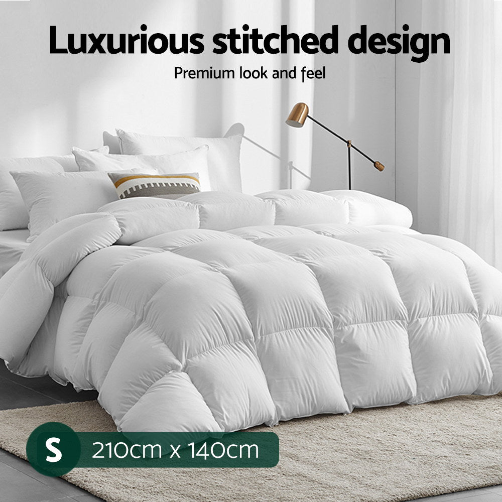 Giselle Bedding Duck Down Feather Quilt 700gsm Single Size