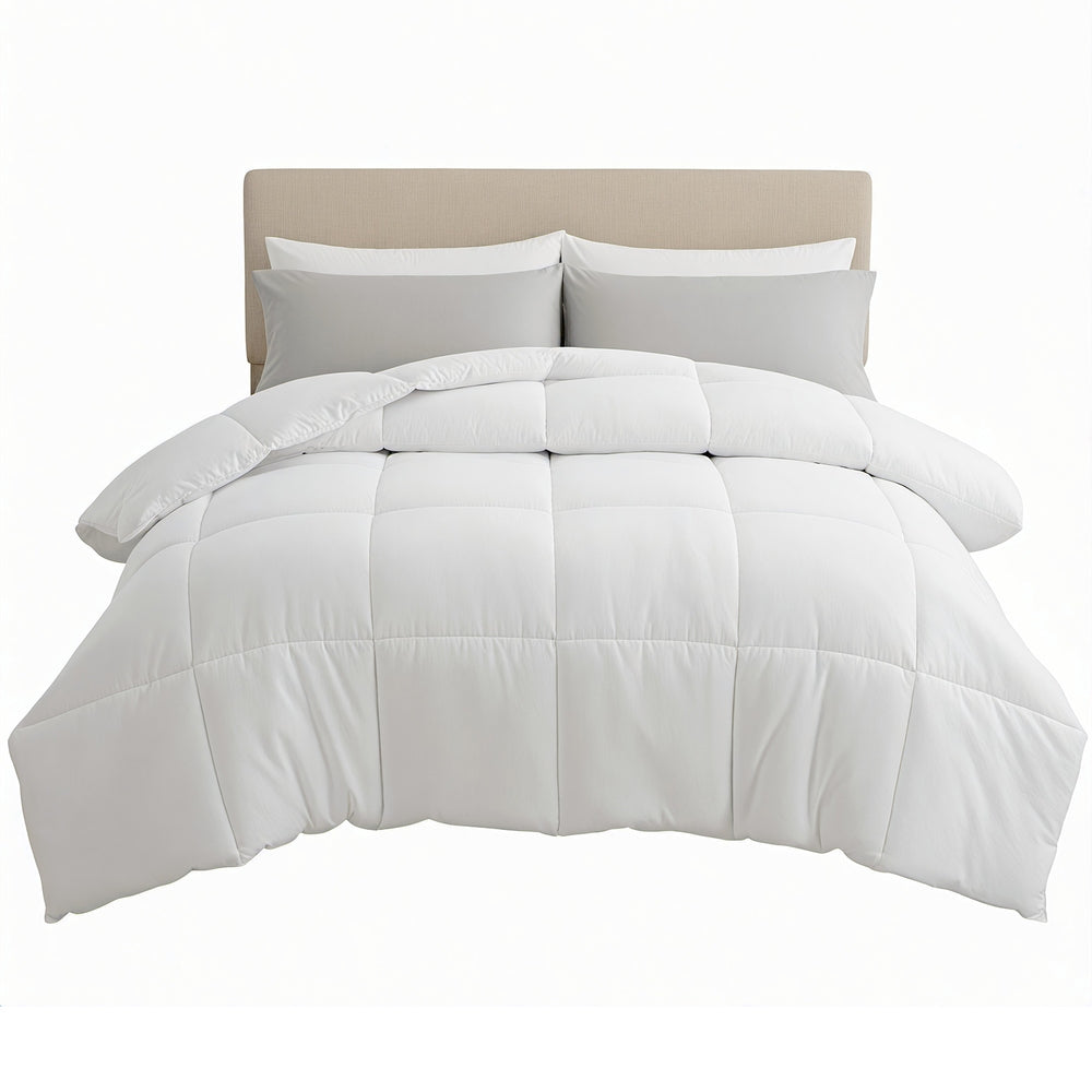 Giselle Bedding Microfiber Quilt 400GSM All Season Queen 210x210cm White