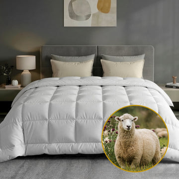 Giselle Bedding Wool Quilt 500GSM Winter Weight Super King Doona 240cm