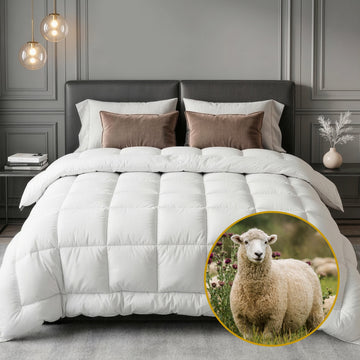 Giselle Bedding Wool Quilt 800GSM Ultra Warm Winter Doona Double 180cm