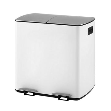Cefito Dual Compartment Pedal Bin 40L Soft Close White