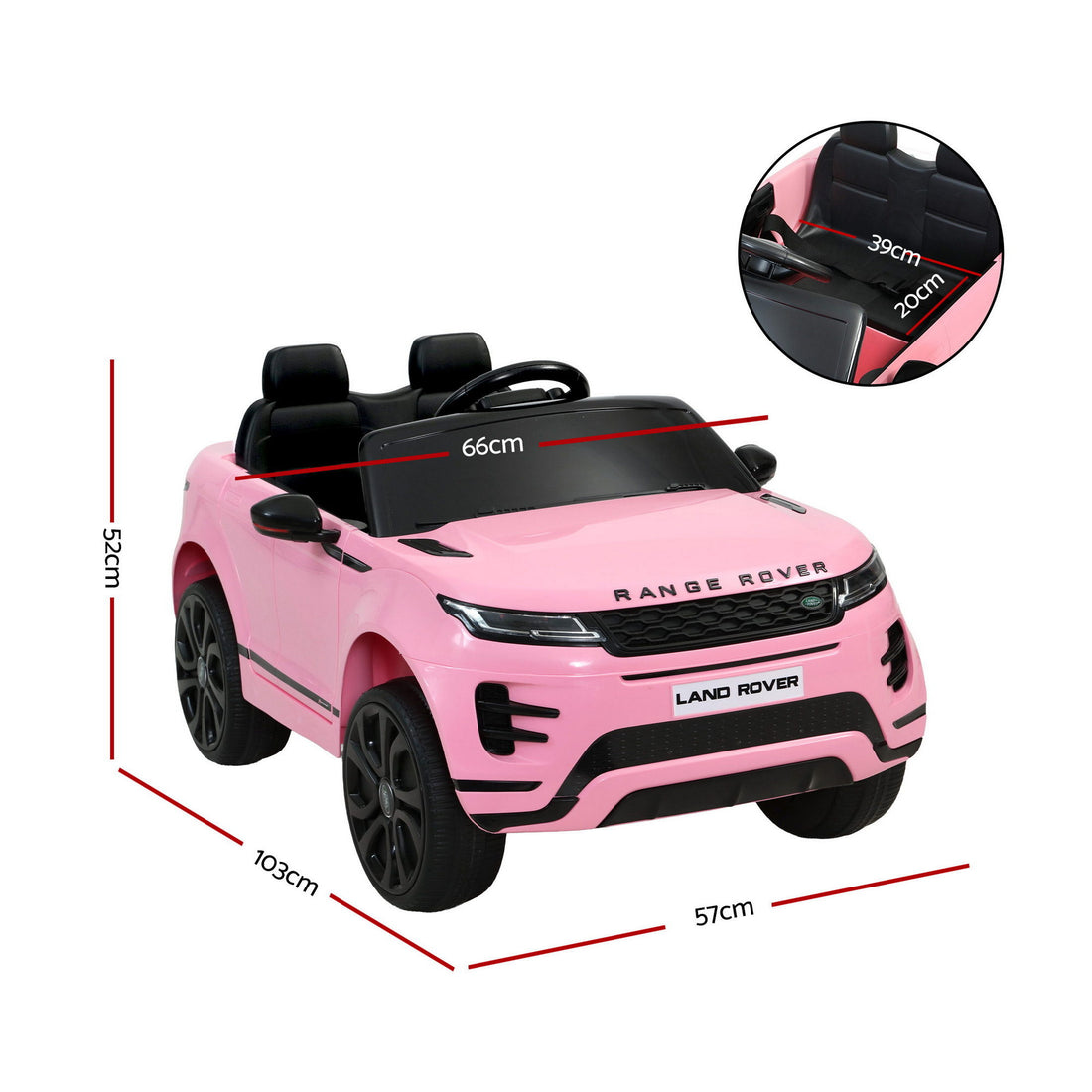 Land Rover Evoque Electric Ride On Car with MP3 and Digital Dashboard 12V Pink