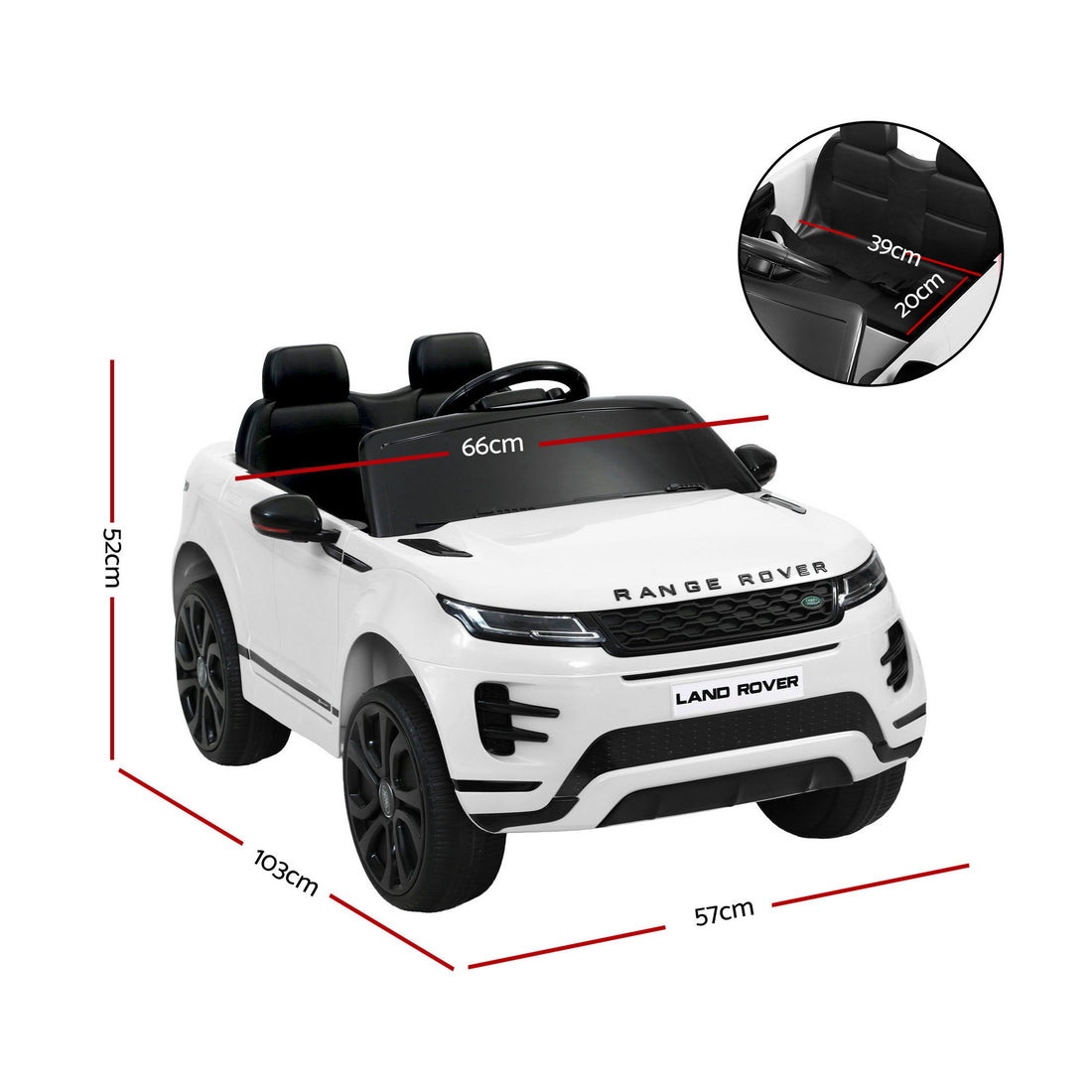 Land Rover Evoque Electric Ride On Car with MP3 and Digital Dashboard 12V White