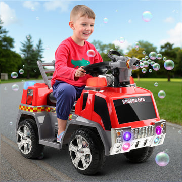 Rigo Kids Electric Ride On Fire Engine Truck Red 6V