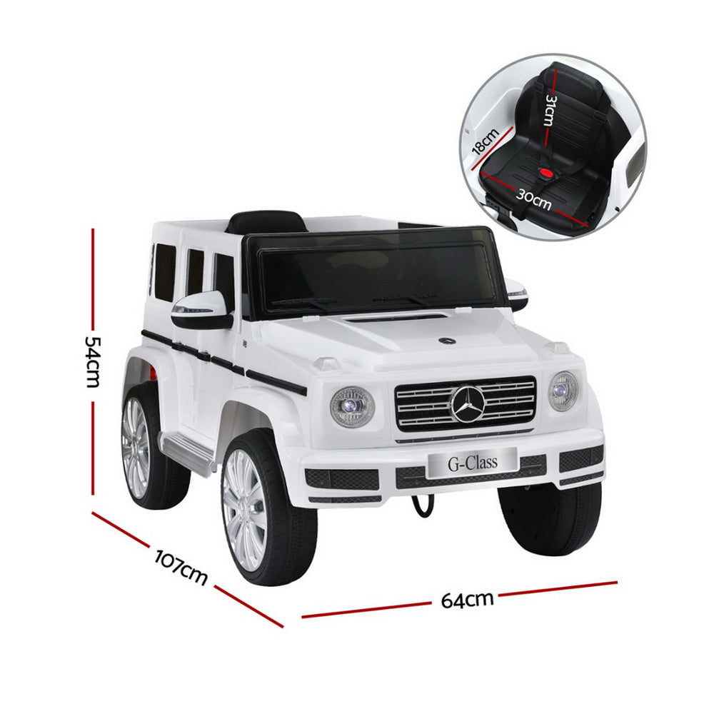 Mercedes-Benz Licensed G500 Kids Electric Ride On Car 12V White