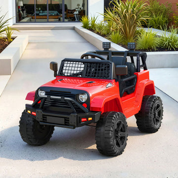 Rigo Jeep Electric Ride On Car with MP3 Input and Headlights 12V Red