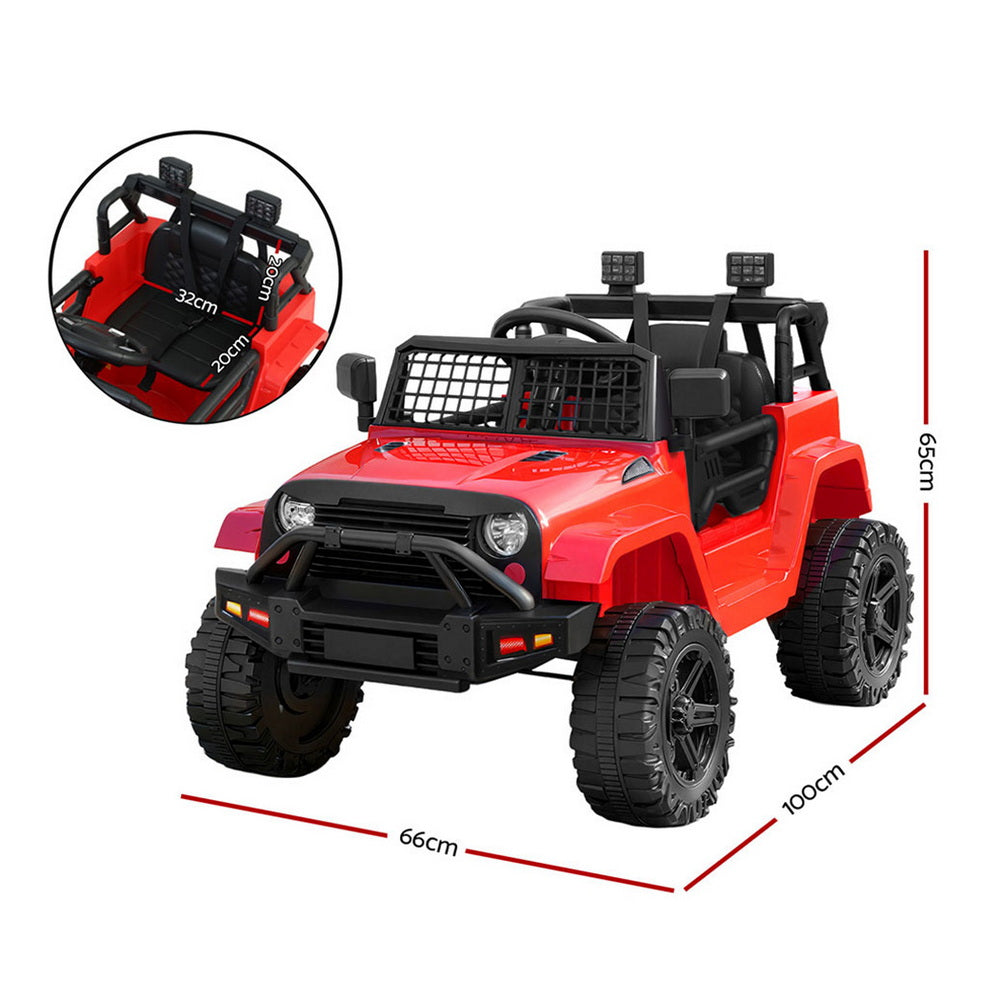 Rigo Jeep Electric Ride On Car with MP3 Input and Headlights 12V Red