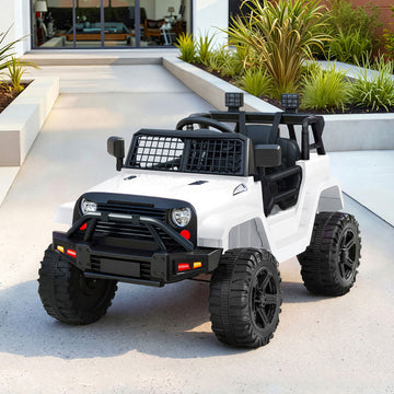 Rigo Jeep Electric Ride On Car with MP3 Input and Headlights 12V White