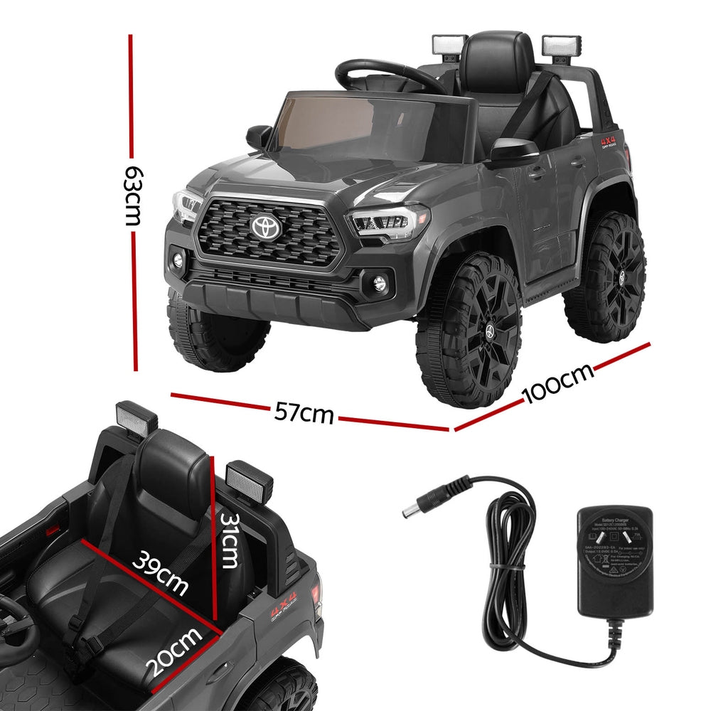 Toyota Tacoma Licensed Kids Electric Ride On Car 12V Grey Off Road