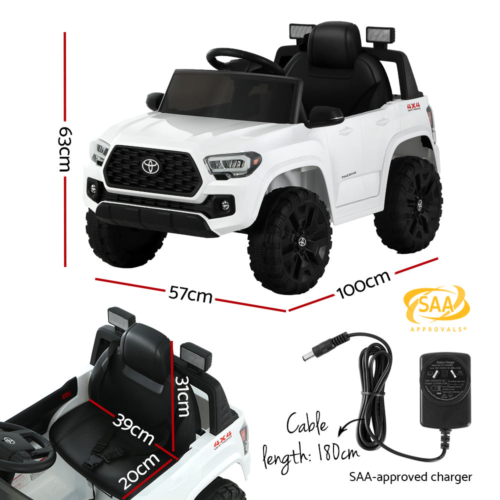 Toyota Licensed Electric Ride On Car With Remote Control 12V White