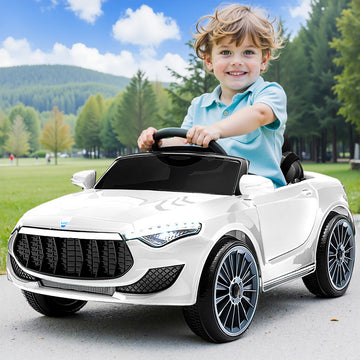 Rigo Maserati-Inspired Kids Electric Ride On Car White 12V