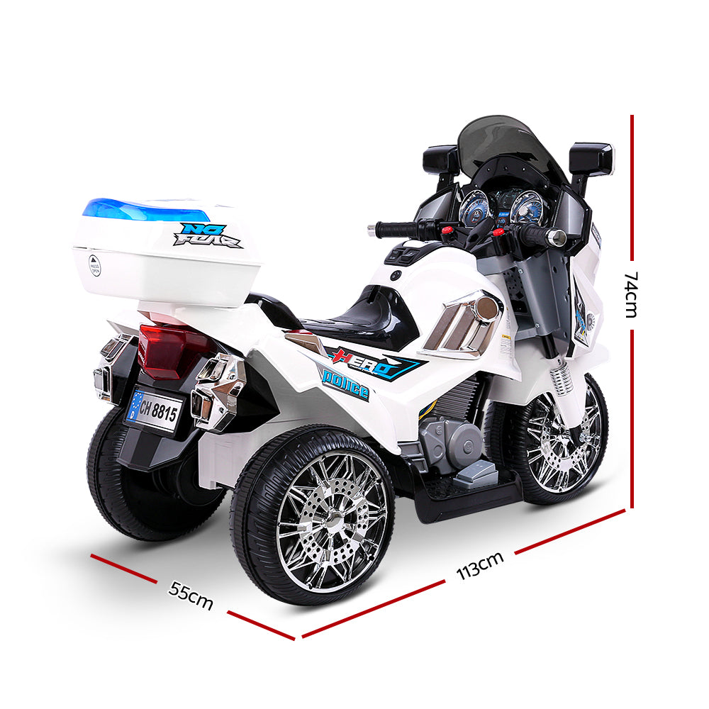 Rigo Kids Electric Ride On Police Car BMW-Inspired White 6V