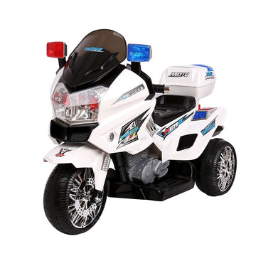 Rigo Kids Electric Ride On Police Car BMW-Inspired White 6V