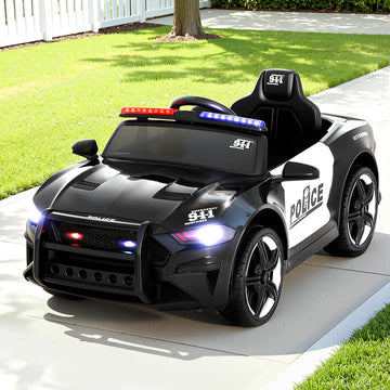 Rigo Kids Electric Ride On Car Patrol Police 12V Black