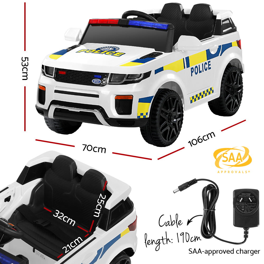 Rigo Patrol Police Ride On Car White