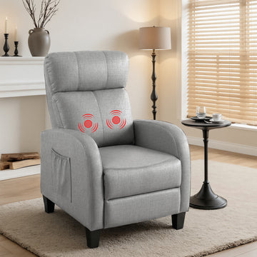 Artiss Small Massage Recliner Chair Fabric Grey
