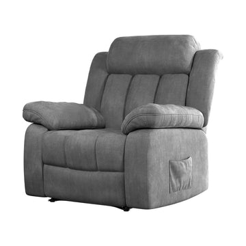Artiss Heated Massage Recliner Chair Velvet Grey
